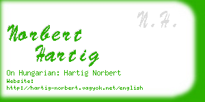norbert hartig business card